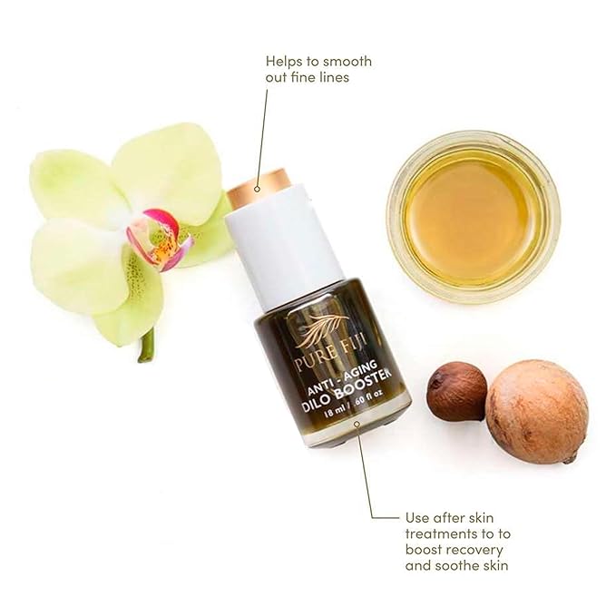 PURE FIJI Dilo Oil Anti-Aging Face Oil - Anti Aging Serum Moisturizer for Women and Man - Vitamin E and Vitamin A Serum Natural Moisturizing DILO Facial Oil, 0.5 oz