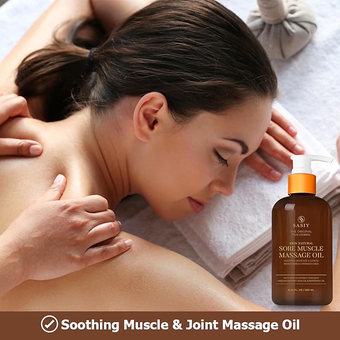 The Original Thai Herbal Massage Oil - 100% Natural - Sore Muscle Massage Oil - Soothes Muscles & Joints - Relaxing & Refreshing with Plai, Peppermint, and Other Essential Oils. 8.45 fl oz.