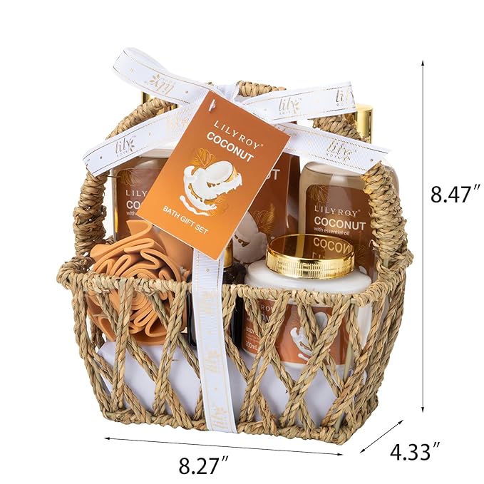 Mothers Day Gifts for Mom - 7Pcs Luxury Bath & Body Gift Basket Set for Women & Men, Perfect Gift with Bath Bomb | Christmas, Father's Day, Birthday Gifts for Her & Him, All Occasion Holiday Present