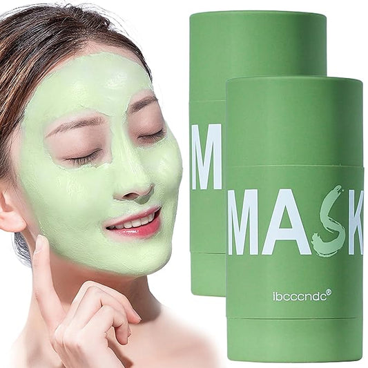 Wuxpp Green Tea Deep Cleanse Mask Stick Blackhead Remover with Green Tea Extract, Juxek Green Tea Purifying Clay Stick Mask Oil Control Cleansing Mask, Green Tea Face Mask Skincare Korean (2 Pcs)