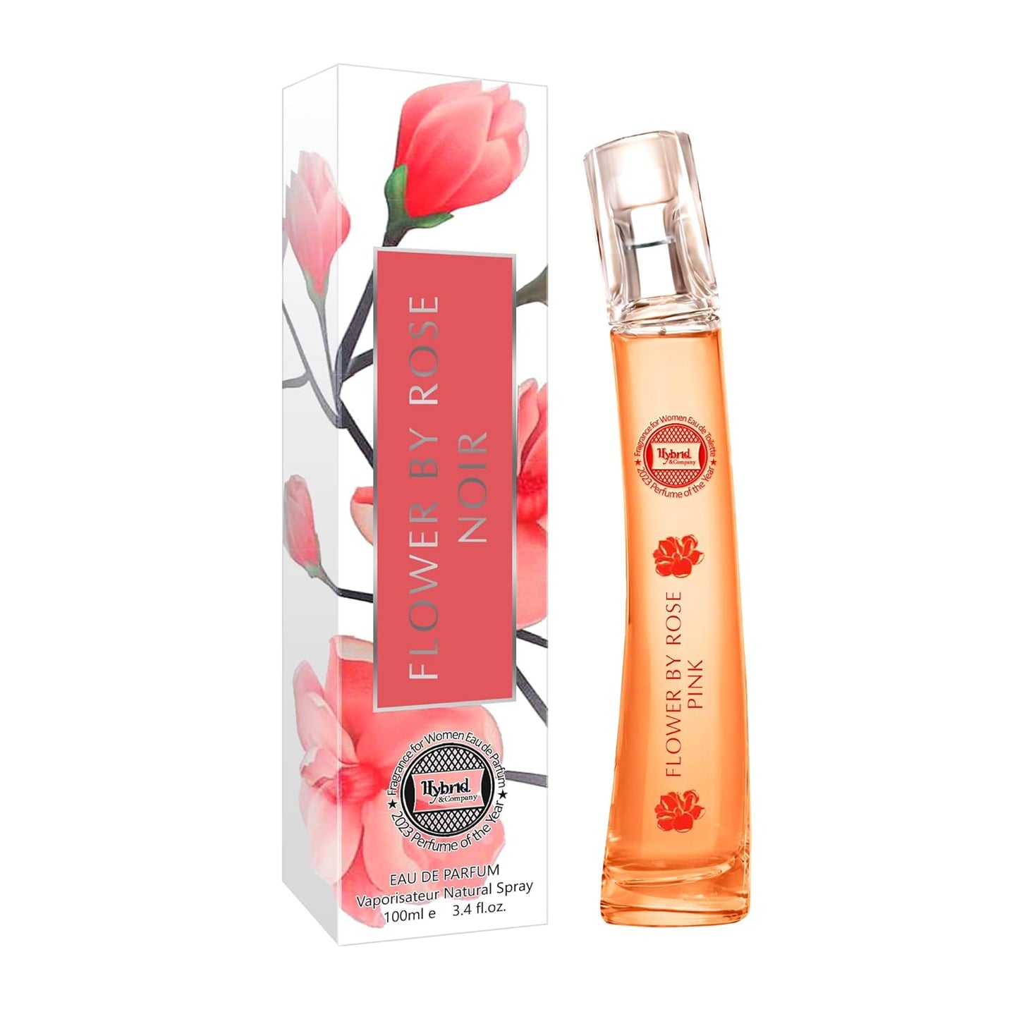 Hybrid & Company Flower By Rose Pink For Women Eau De Parfume Pour Femme Natural Spray 3.4fl.on