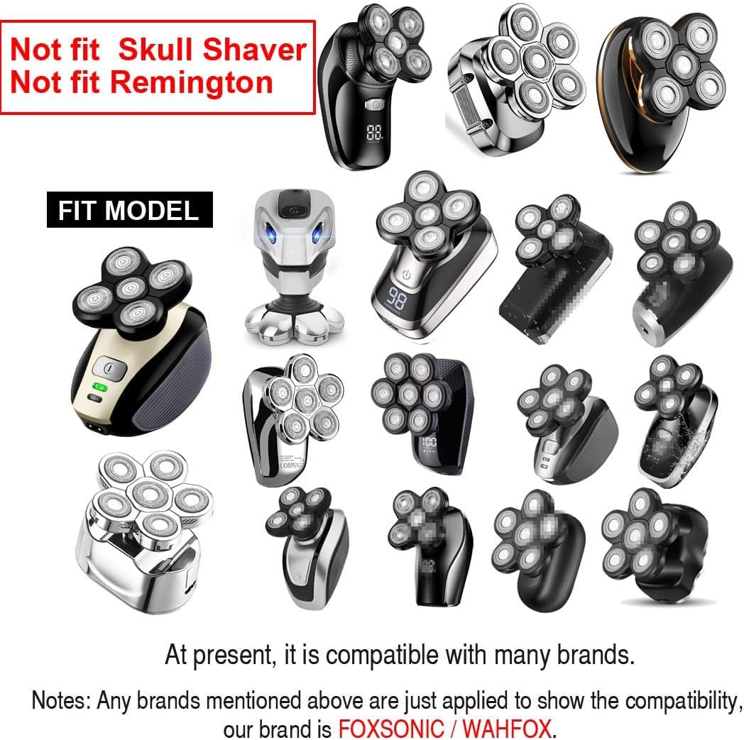 2 Universal 5 Blades Head Shaver Replacement Heads for Head Shaver, Head Shaver Replacement Blades