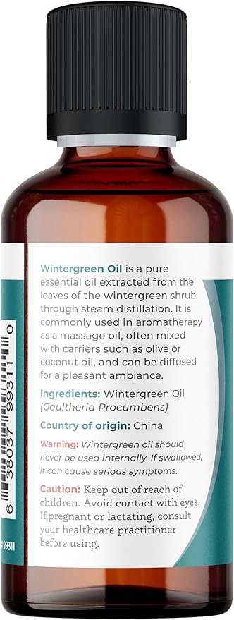 Viva Doria Wintergreen Essential Oil, 100% Pure, Natural Essential Oil, Undiluted, for Aromatherapy | Food Grade, 30 ml (1 Fluid Ounce)