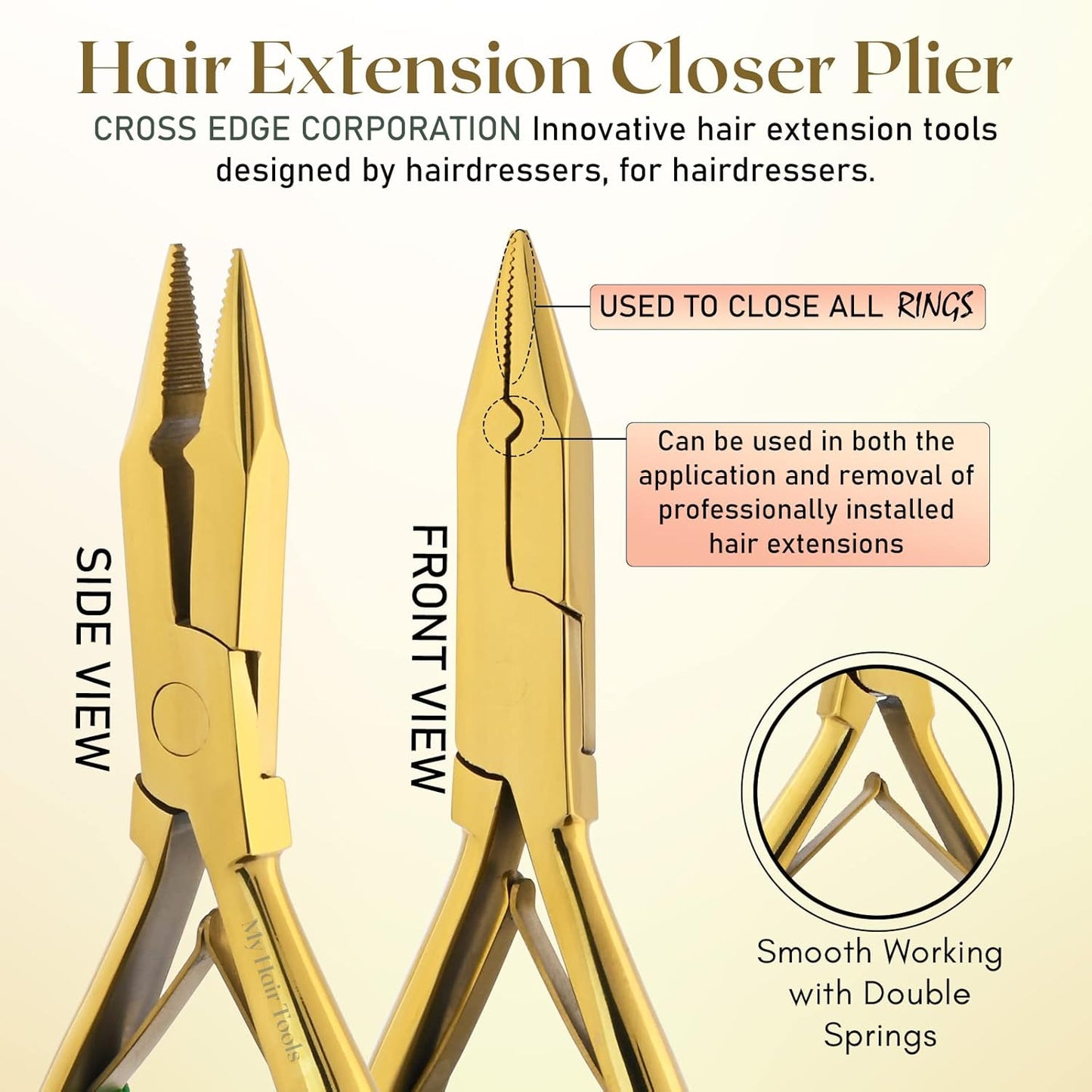 Hair Extension Tools Kit – Micro Beads Remover & Crimping Pliers, Hair Loop Tool with Extra Wires, Quick Parting Tool & Mini Scissor in Soft Case for I-Tip, Sew in & Microlink Extensions