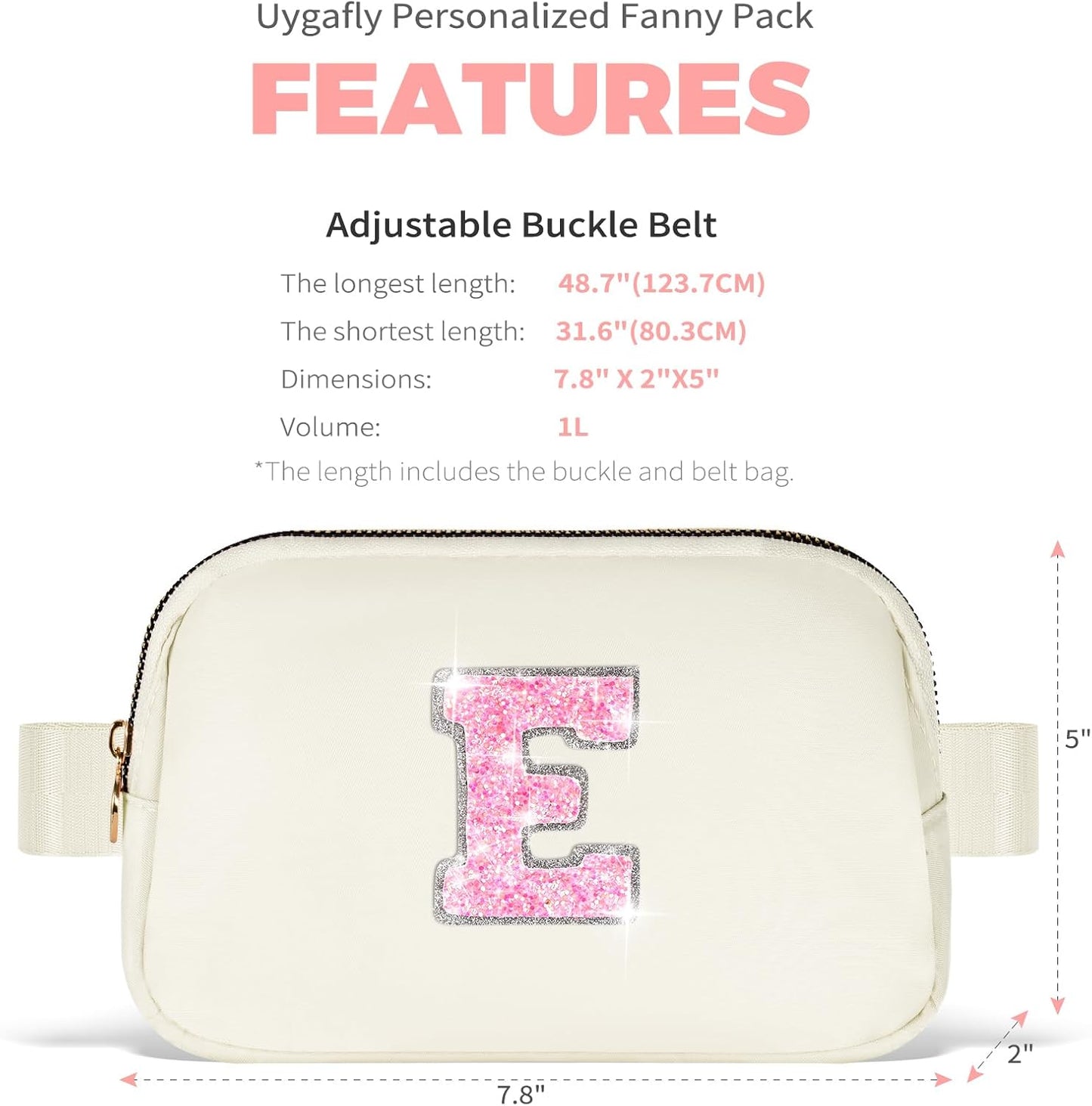 Party Favors Bags for Kids 8-12 4-8,Party Gift Bags for Girls Teens,Party Accessories,Belt Bag Waist Packs Fanny Pack Crossbody Bags for Women Girls | Cream,Initial E