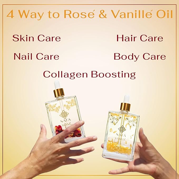 Rosillé- Rosé and Vanillé Oil for Skin, Face, Hair, Nails, and Aromatherapy