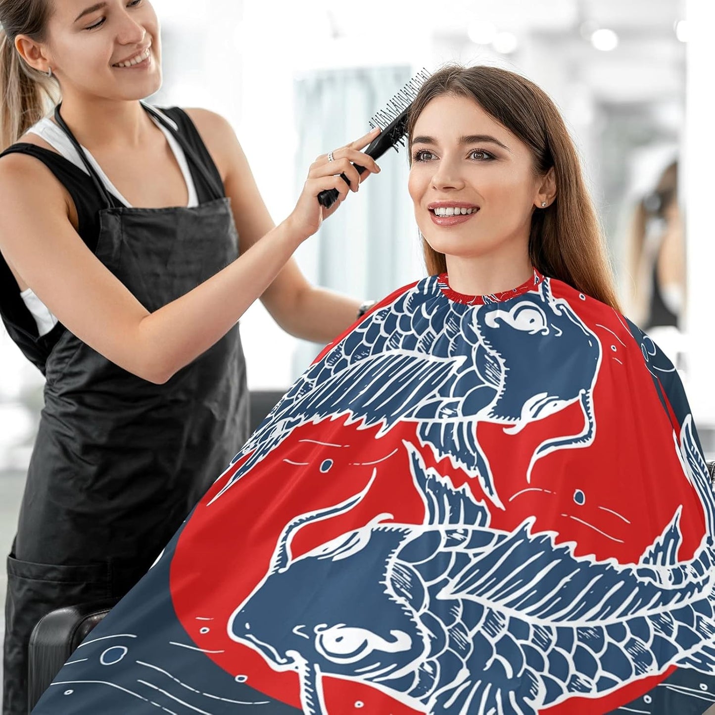 visesunny Professional Barber Cape Polyester Hair Cutting Clippings Catcher Grooming Cape Apron for Shaving Trimming For Men