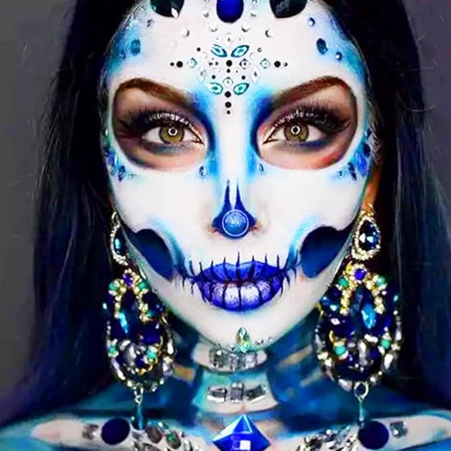 MEICOLY Royal Blue Face Body Paint Stick for Halloween SFX Avatar Smurf Mystique Alien SFX Makeup,Blue Face Paint for Adults and Kids,Waterproof Eye Black Stick for Baseball Softball Football Lacrosse