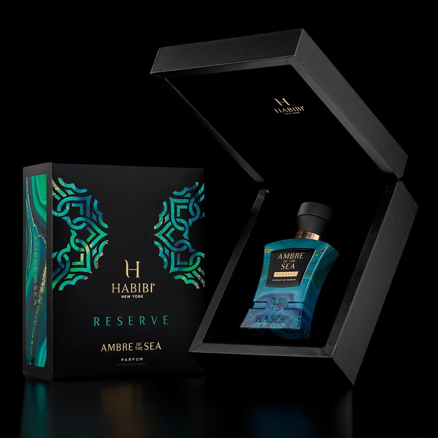 H HABIBI Ambre Of The Sea Extrait De Parfum – Cologne for Men & Perfume for Women, 2.5 oz Long Lasting Unisex Fragrance with Bergamot & Sea Salt, Arabian Scent