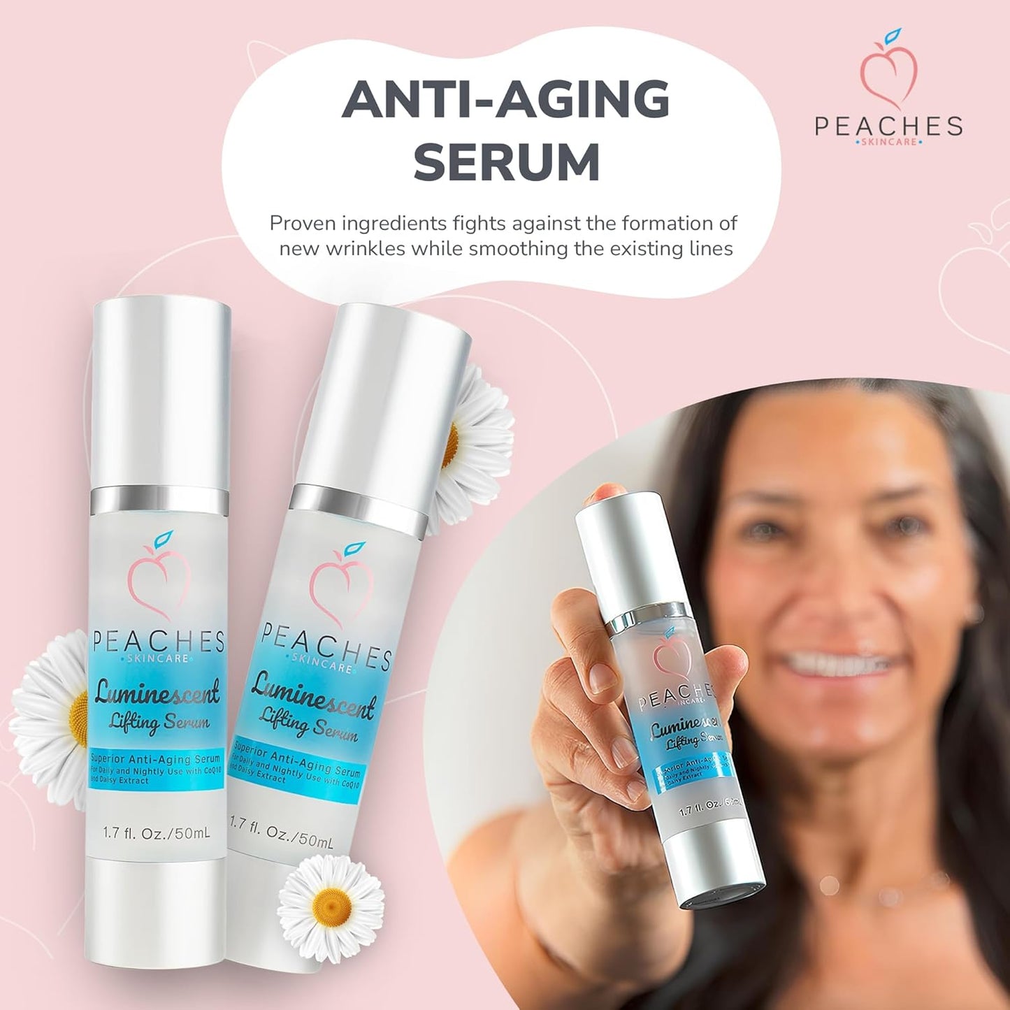 Face Tightening and Lifting Serum – Anti-Aging Formula with Peptides and Vitamins A, B, C & E – Vegan Skincare for Firm, Radiant Skin – Luminescent Lifting Serum (1 fl. oz)