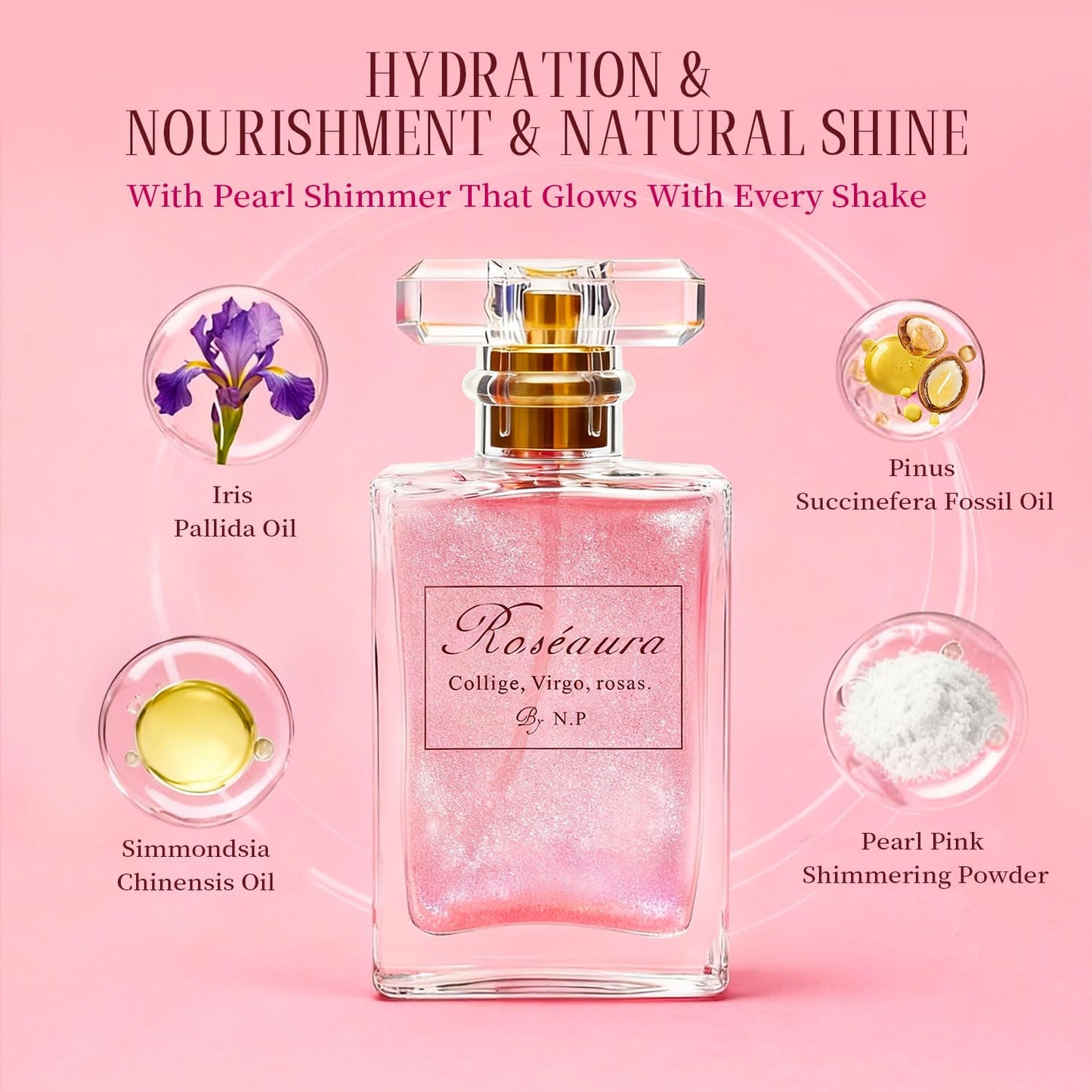 NP NATURES PHILOSOPHY Hair Perfume, Leave-in Hair Serum & Shine Spray for Women, Anti-Frizz Hair Care, Lightweight Leave-in Conditioner & Glossier Hair Perfume oils - 1.7 Fl oz