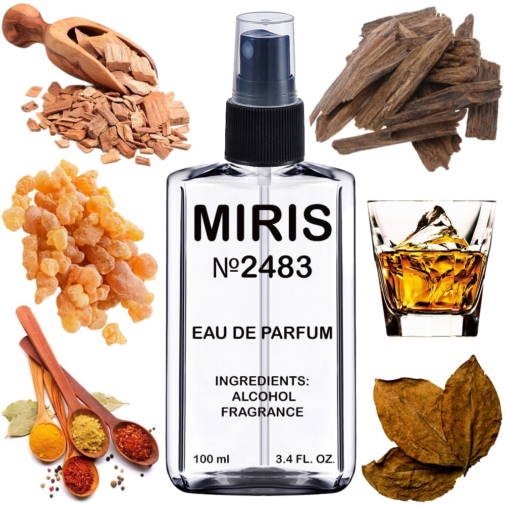 MIRIS No. 2483, Inspired by Tobacco Oud, Long-Lasting Unisex Eau de Parfum for Women & Men, Spray 3.4 Fl Oz / 100 ml