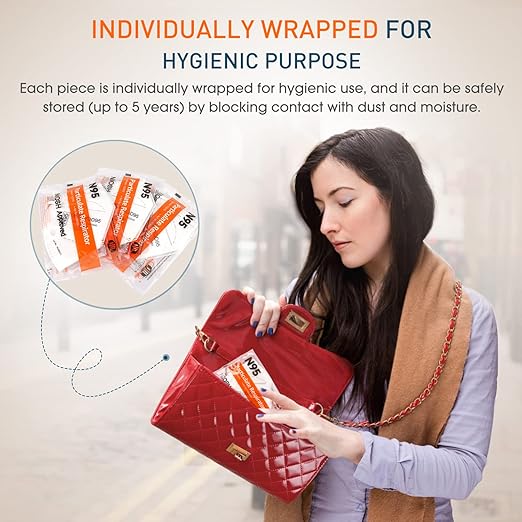 N95 Mask NIOSH Approved 60-Pack, Particulate Respirator N95 Face Masks Universal Fit - Individually Wrapped