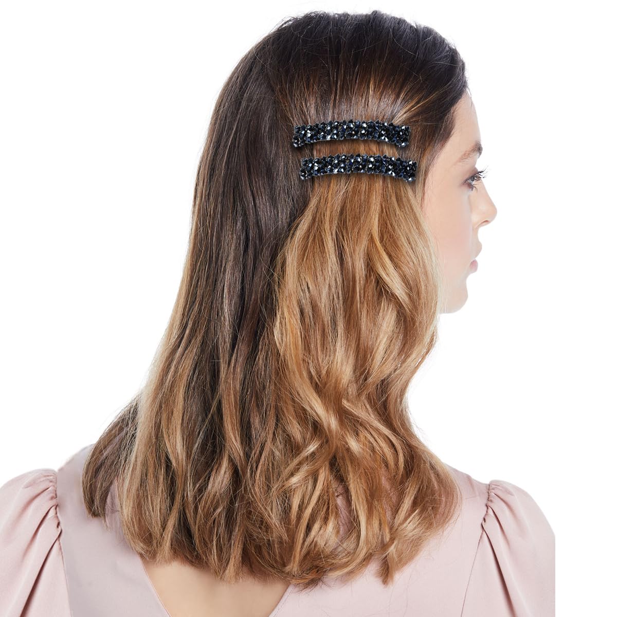 Elegant Hair Barrettes for Women B.PHNE Rhinestones Hair Clips Vintage French Style Hairclips Decor 4 Pack