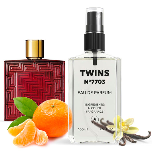 TWINS Impression of Eros Flame | Perfume for Men Eau de Parfum | No.7703 | 3.4 Fl Oz / 100 ml