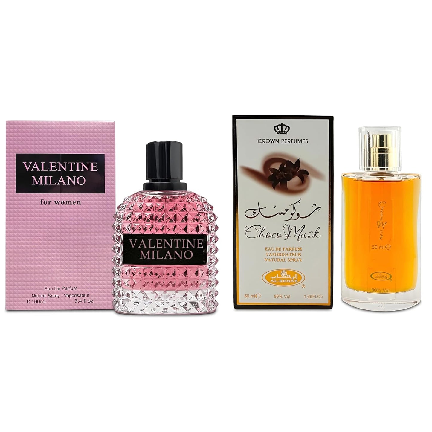 Women's Perfume Combo Set Milano Women&Choco Musk Floral Fruity Fragrance Eau De Parfum Elegant 100ml Bottle Natural Spray Each for Daily Used