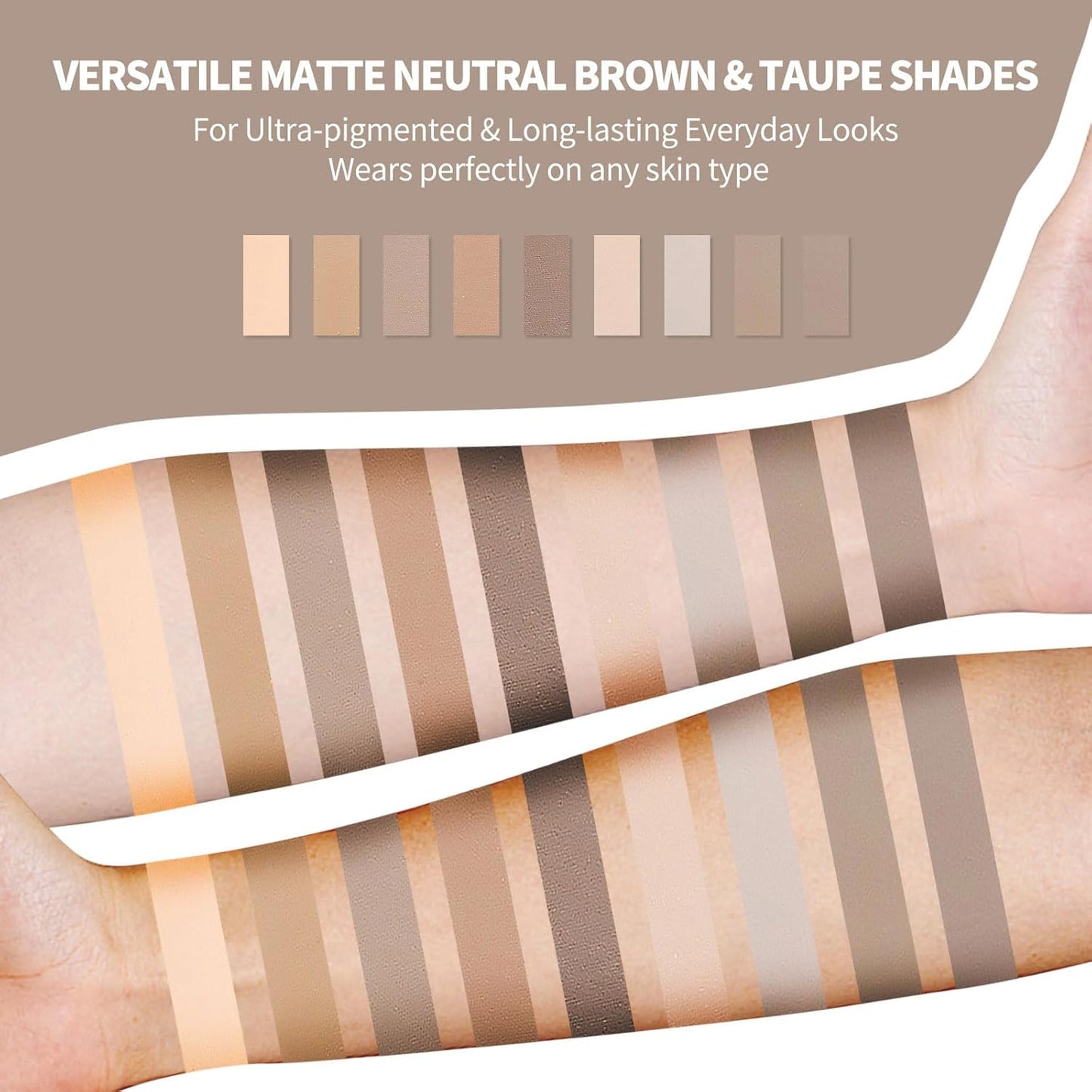 9 Colors Matte Naked Eyeshadow Palette Neutral Nude Smoky Eye Shadow Pallet Gray Taupe Brown High Pigmented Ultra-Blendable Waterproof Long Lasting Makeup Palettes Suitable for Older Women