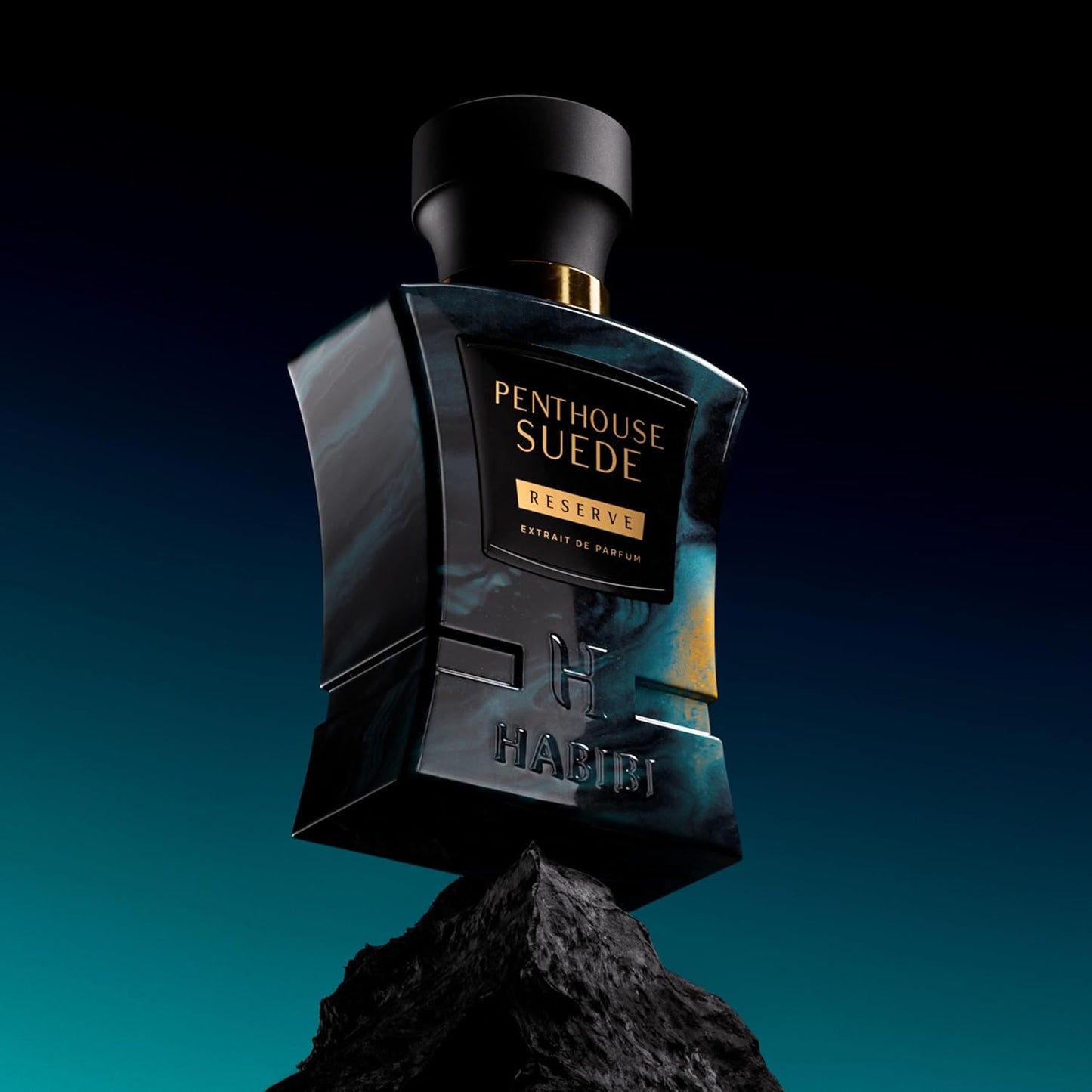 H HABIBI Penthouse Suede Extrait De Parfum – Cologne for Men & Perfume for Women, 2.5 oz Long Lasting Unisex Fragrance with Metallic & Crystal Amber Notes, Arabian Scent