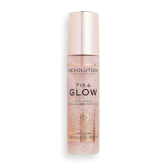 Makeup Revolution Fix & Glow Fixing Spray, Illuminating & Hydrating, Vegan & Cruelty-Free, 3.38 Fl Oz