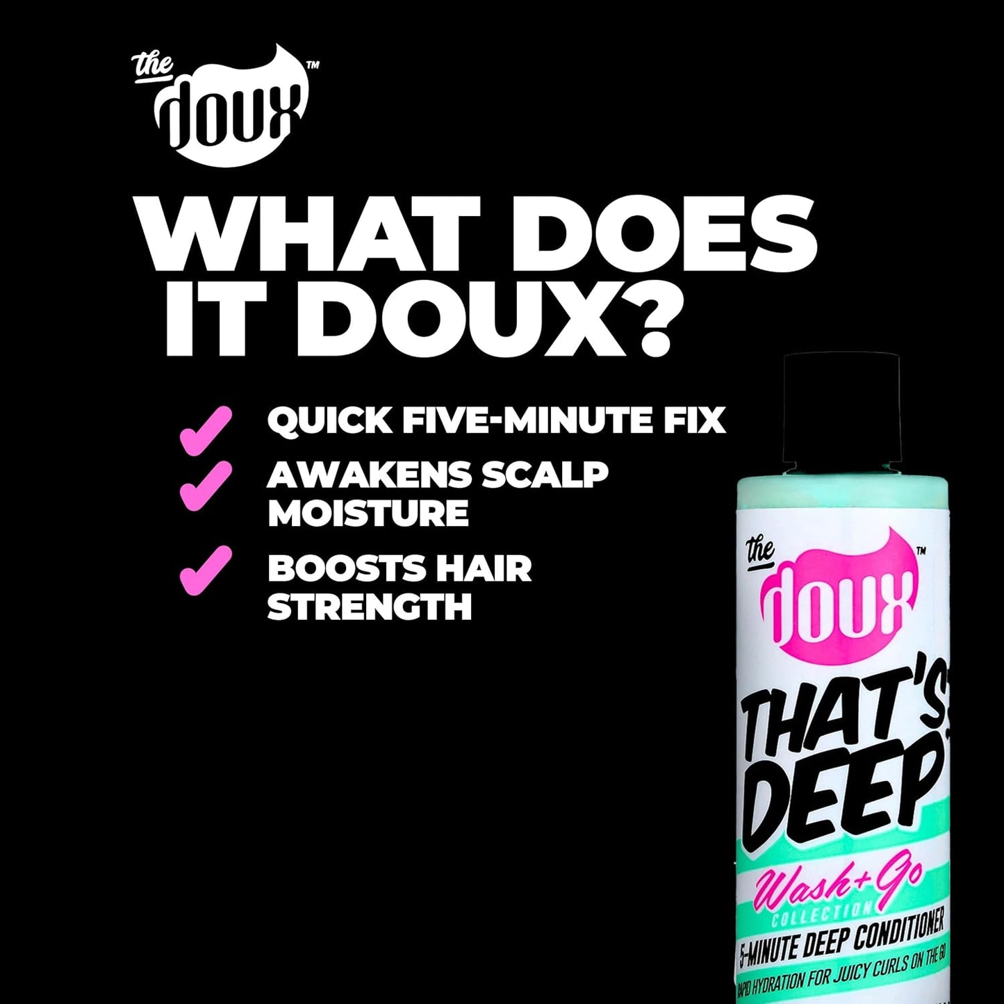The Doux THAT’S DEEP 5-Minute Deep Conditioner for Women – Hair Treatment & Deep Conditioning Hair Mask with Tea Tree – Conditioner for Dry Hair, Frizz, & Damage Repair – Hair Moisturizer