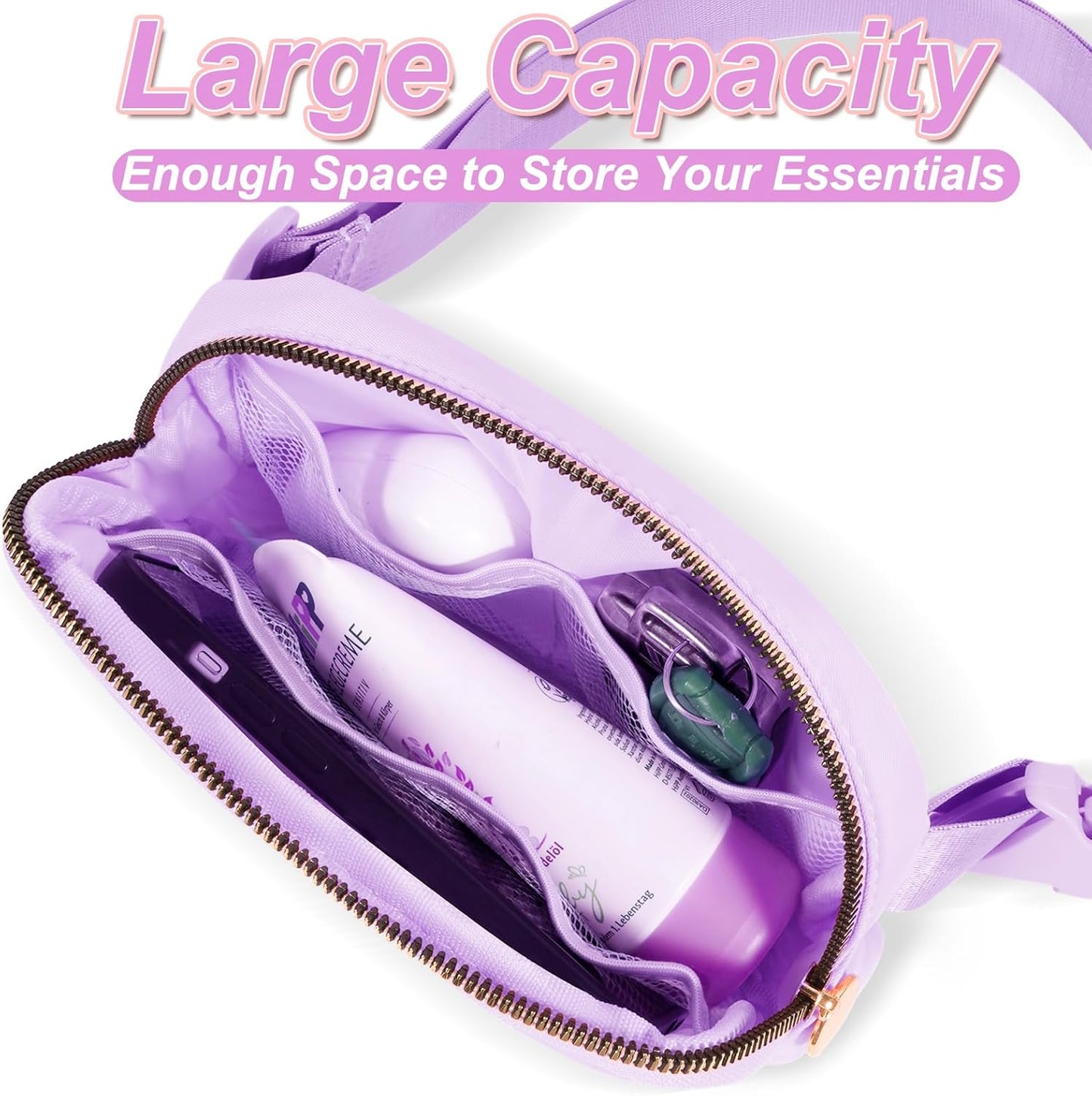 Girl Stuff - Teen Girl Gifts: Trendy Cross Body Belt Bags - Fanny Packs for Kids & Women | Lavender, Initial K