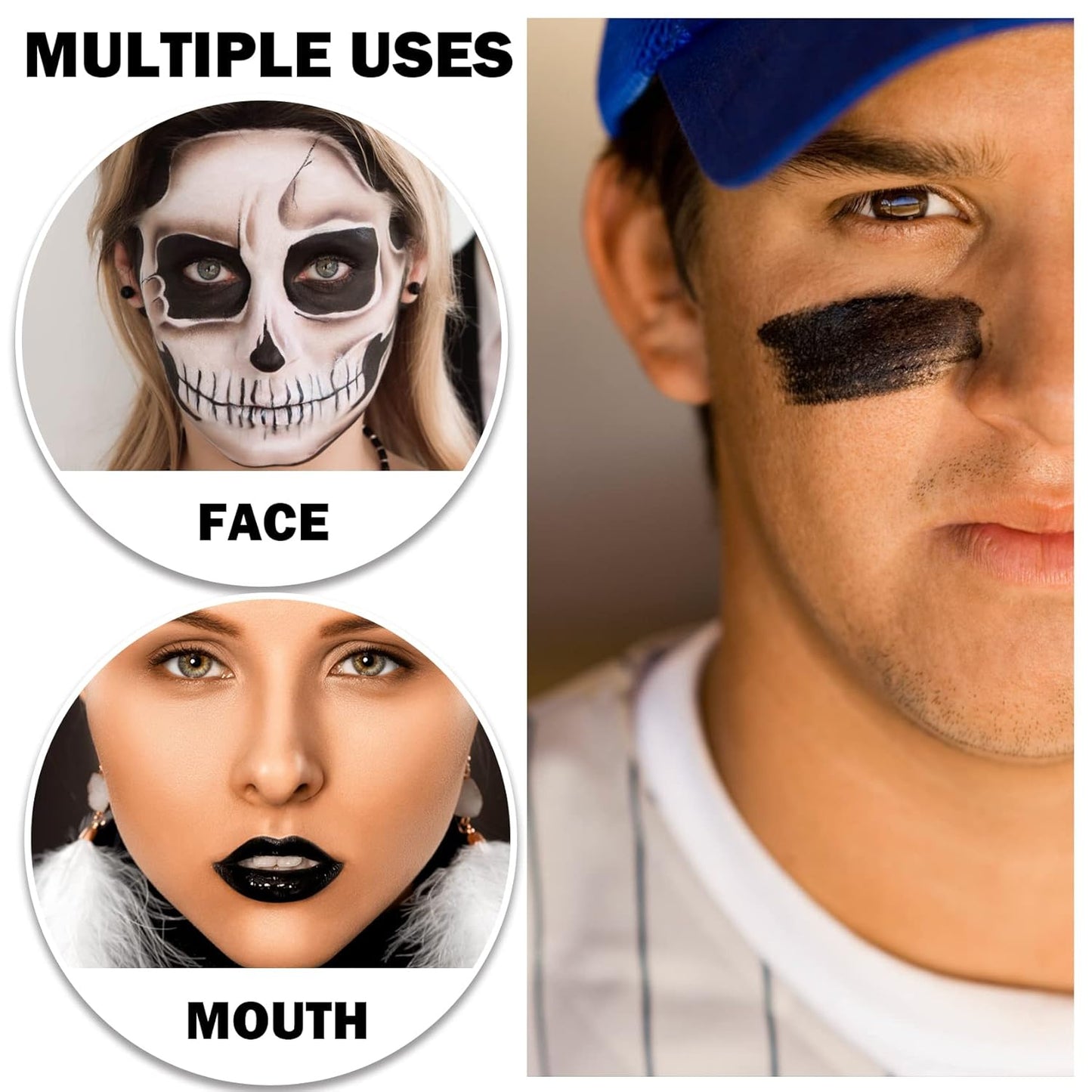 CAHIUYOA Eye Black Stick for Sports,Professional Eyeblack Sports Football Baseball Softball Eye Black Eye Shadows Face Body Paint Stick Makeup