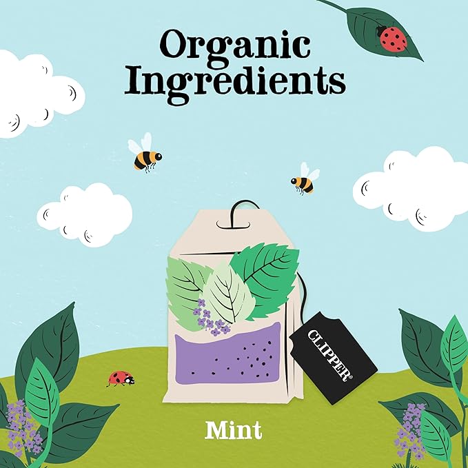 Clipper Tea Mint Herbal Teabags – Caffeine Free, USDA Organic, Great Hot or Iced – Refreshing, Natural, Fair & Delicious – 50 Tea Bags