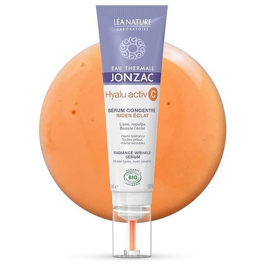 Organic Hyalu Activ C Serum for Face & Eyes - Optimized Vitamin C 5x More Stable With Hyaluronic Acid - Anti-Wrinkle - Brighter & Plumped Skin - 1.01 Fl Oz