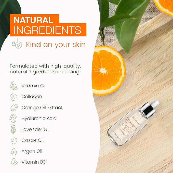 Vitamin C Serum With Collagen - Dermatologist Tested, Skin Brightening, Anti-Aging, Acne Treatment, Fades Dark Spots, Cruelty Free Korean Skin Care For All Skin Types - 1.69 oz