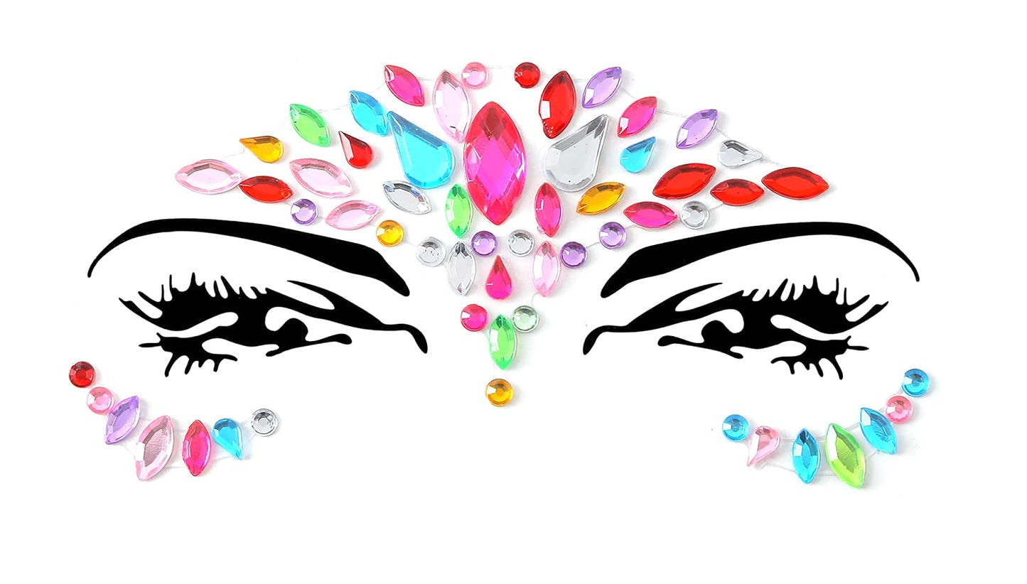 FACEGEM LONDON Face Gems Adhesive Glitter Jewel Tattoo Sticker Festival Gems Rave Party Body Make Up 100 PCS FACE GEMS