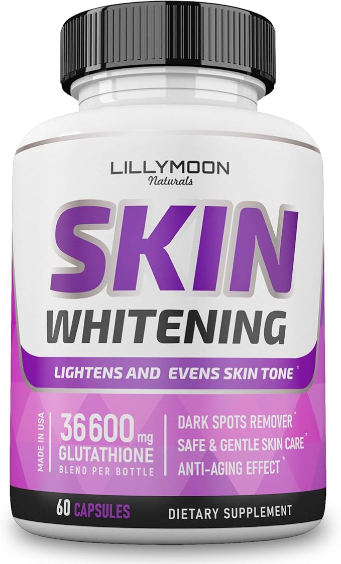 Glutathione Whitening Pills Skin Lightening Pills - Skin Whitening Formula - Glutathione Whitening Skin Pills with Vitamin C - Skin Lightener - Dark Spot Remover - Made in USA