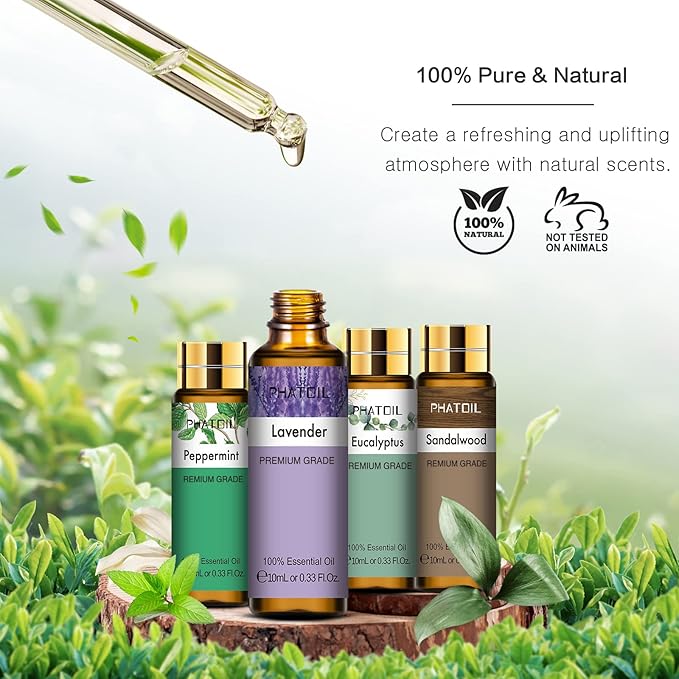 9PCS Premium Quality Essential Oils Set for Soap Making Diffusers, 10ml/0.33fl. oz Fragrance Oils, Long Lasting Scents, Ideal Gift Set for Friends and Families