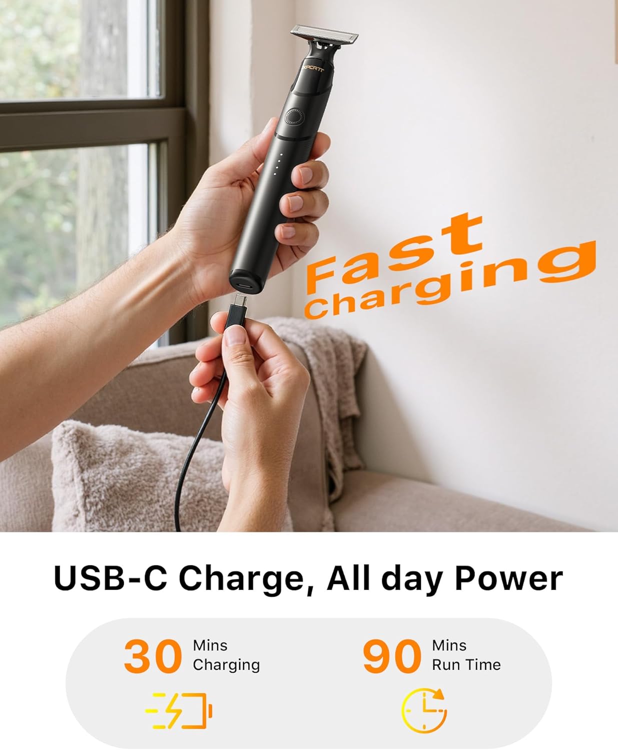 Men's Electic Beard Trimmer with 12-in-1 Rotating Combs - Professional Precision Styling,Magnetic Snap Blade, Wet/Dry Use, USB-C Fast Charge, Travel Friendly - Ideal for All Beard Styles