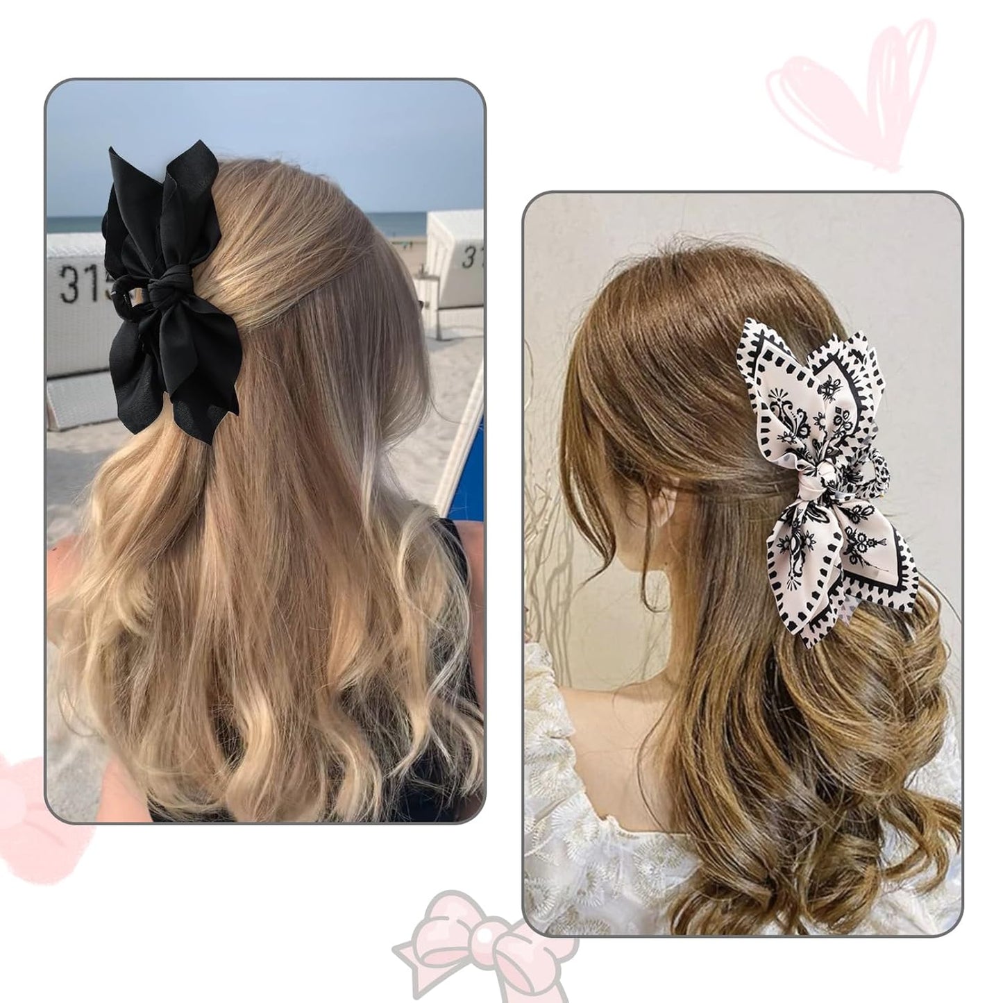 Bow Claw Clips Bow Hair Clips 2PC Big Hair Bows for Women Butterfly Styling Large Hair Clips for Thick Hair for Girls Hair Accessories for Teen