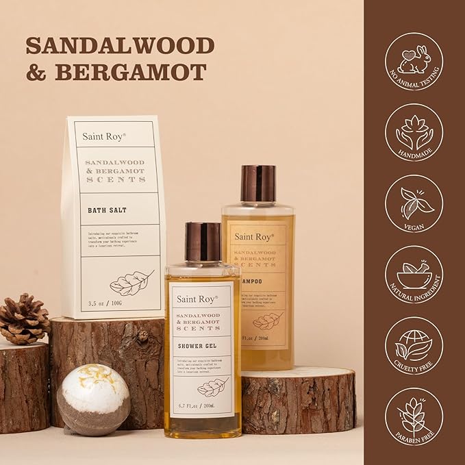 9Pcs Birthday Gifts Spa Kit for Men Cedar & Bergamot Scents Bath Gift Set and Shower Gift Bath and Body Gift Basket Set for Mans Gifts Bath Spa Kit Bath Spa Baskets, Home Spa Care Men Gift set