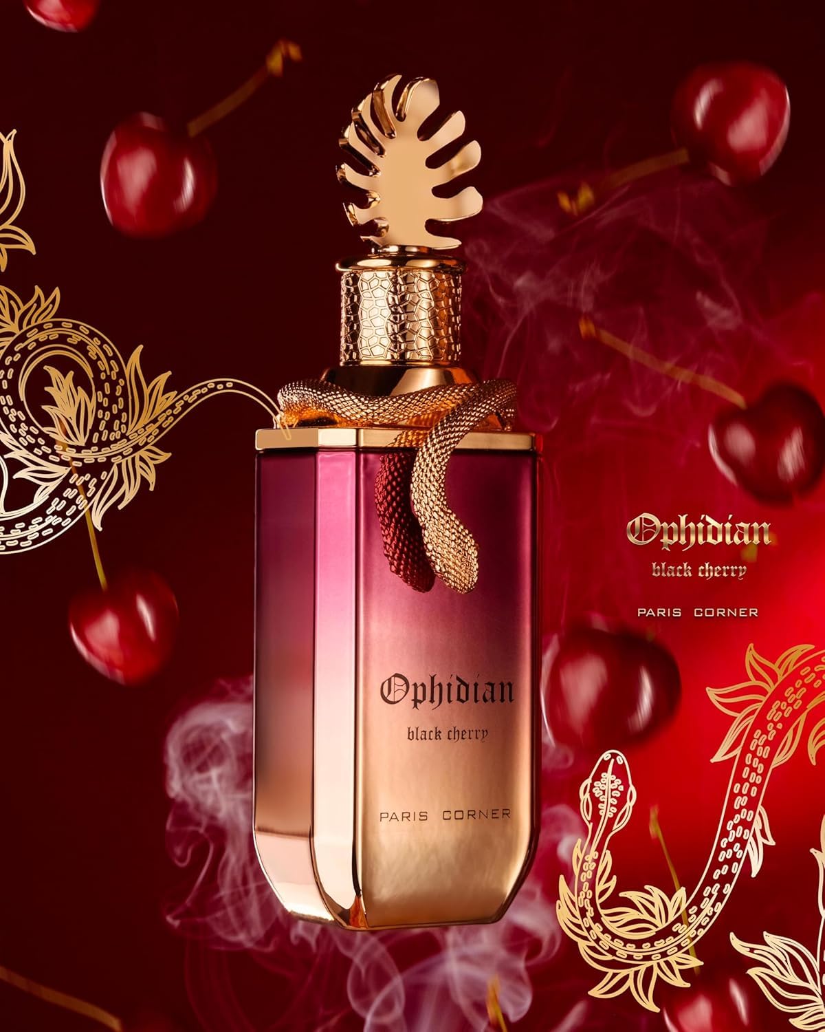 Paris Corner Ophidian Black Cherry EDP Unisex Eau de Parfum Fragrances Scent Unisex 3.4 Fl Oz Perfumes | Long Lasting Fruity Woody Perfume with Burning Cherry, Raspberry & Tonka Bean