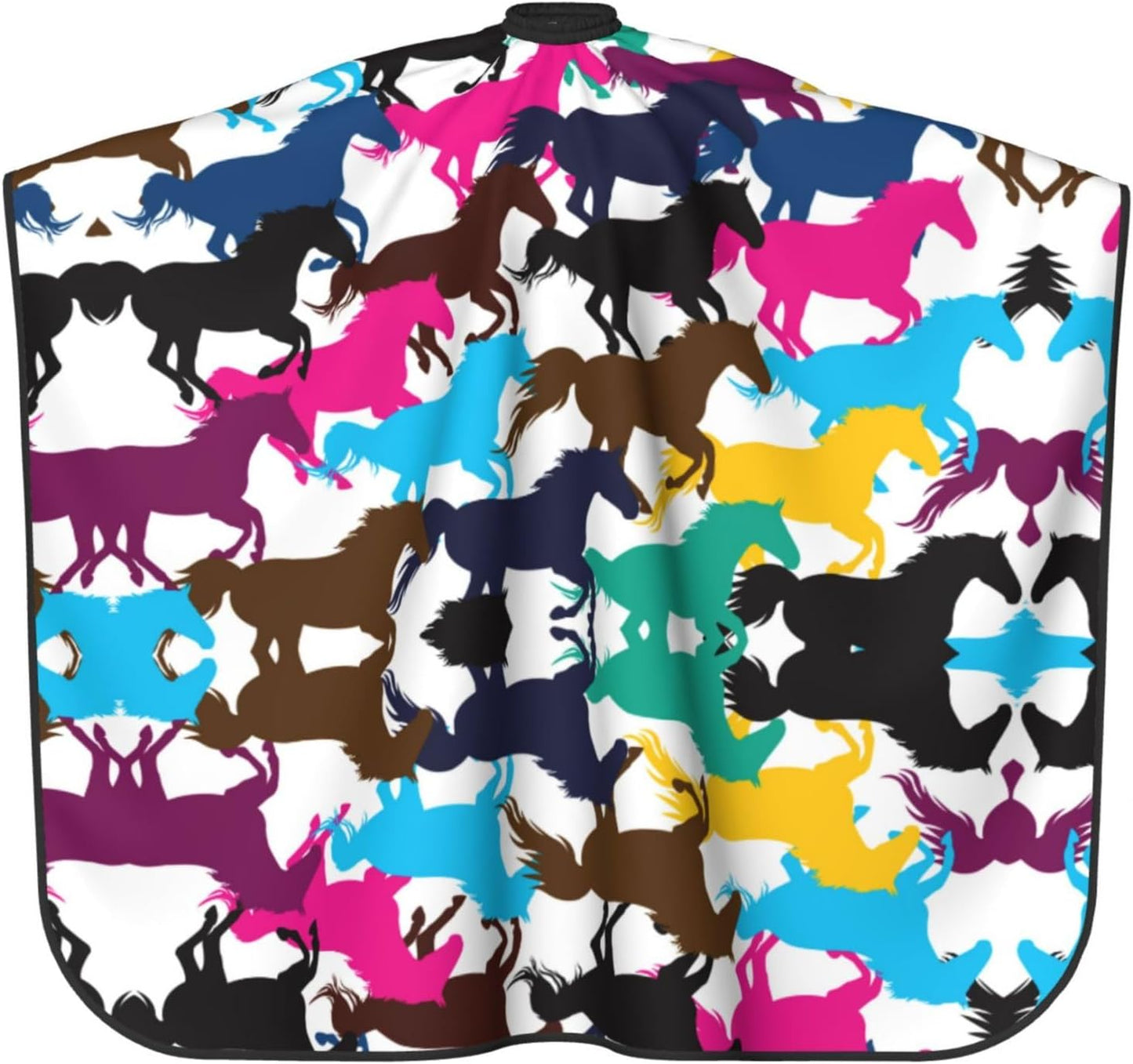 Hair Cutting Salon Cape Colorful Horse Salon Cape Apron for Hair Salon, Cosmetology Supplies, Water Resistant Professional Salon Cape Hair Cutting Cloak - 55x66 Inch