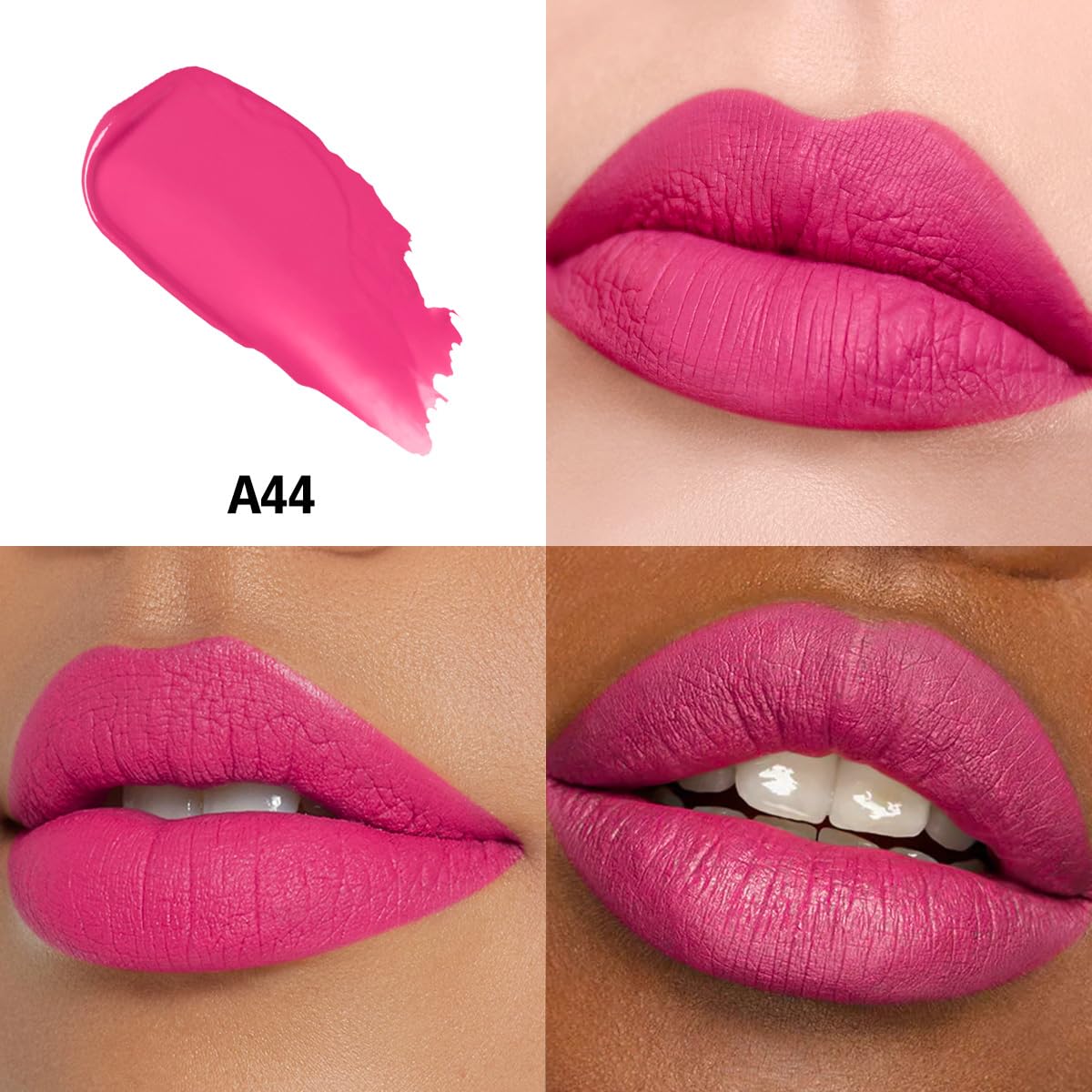 Dark Red Pink Berry Lipstick 3Pc Long Lasting Lipsticks for Women Pigmented Smudgeproof Transferproof Vegan Cruelty Free Lip Color, A66/44/48
