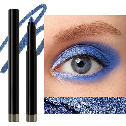 Blue Eyeshadow Stick Smooth Cream Eyeshadow Pencil, Waterproof Long Lasting Eye Shadow Stick, High Pigment Hypoallergenic Highlighter stick Create Multi-Dimensional Eyes Look (05# Midnight Blue)