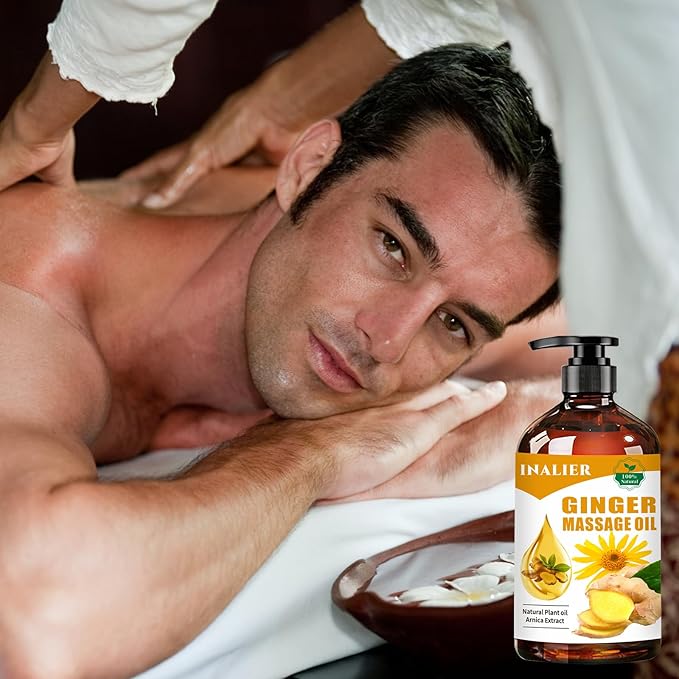 Ginger Massage Oil,Ginger Oil for Lymphatic Drainage,Massage Oil for Massage Therapy,﻿SPA Massage Oils,Relaxing Sore Muscle Massage Oil,Ginger Essential Oil for Body Massage
