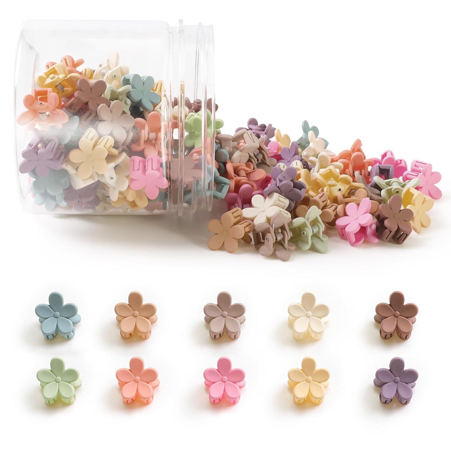 Mini Flower Hair Clips 100Pcs, Small Hair Clips Mini Claw Clips Cute Jaw Clips Hair Pins Hair Barrettes Hair Accessories for Women Girls Kids Teens