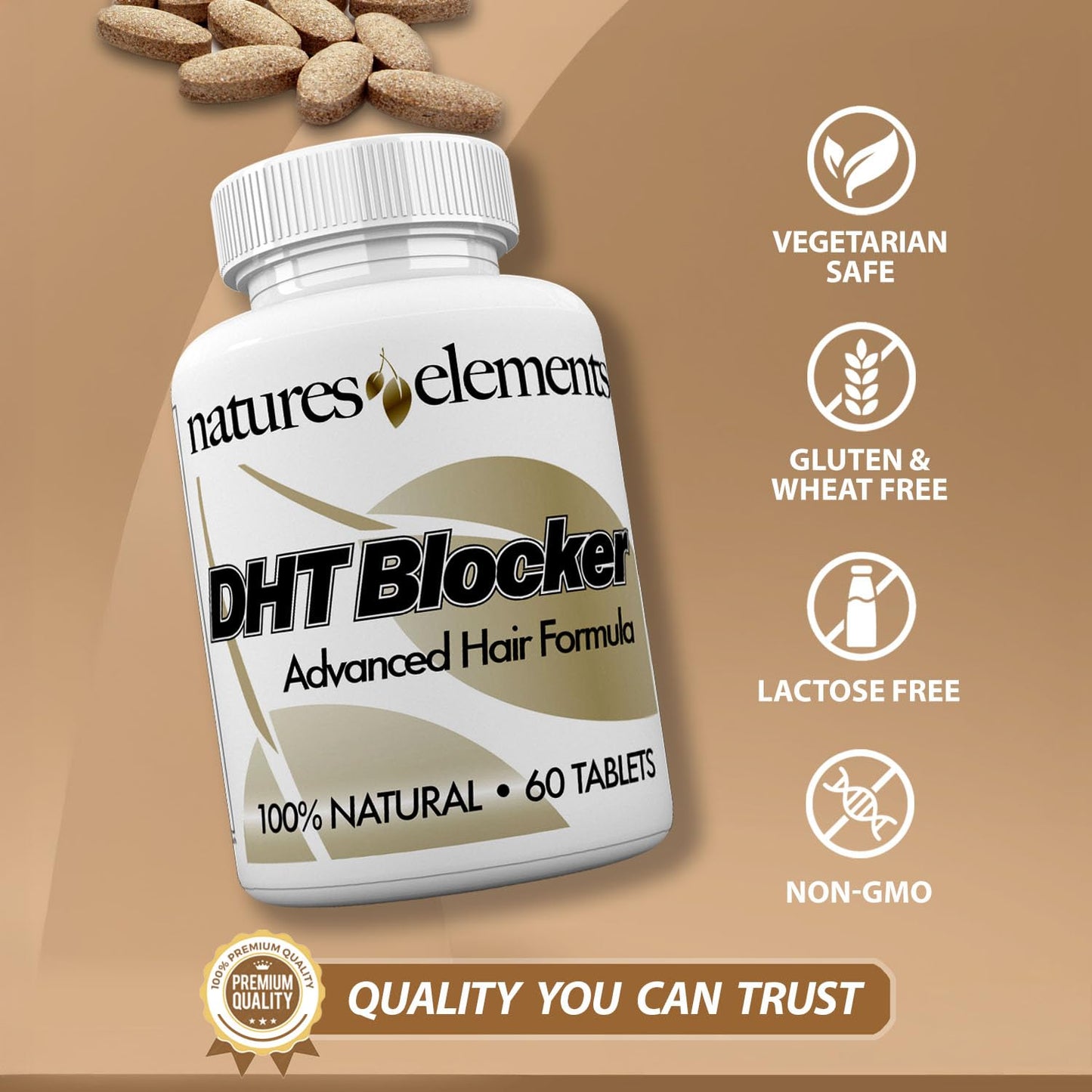 DHT Blocker – Herbal Formula with Saw Palmetto, Fo-Ti & Beta-Sitosterol – Supports Hair Regrowth & Gray Hair Reversal – 60 Tablets – Non-GMO, Vegetarian