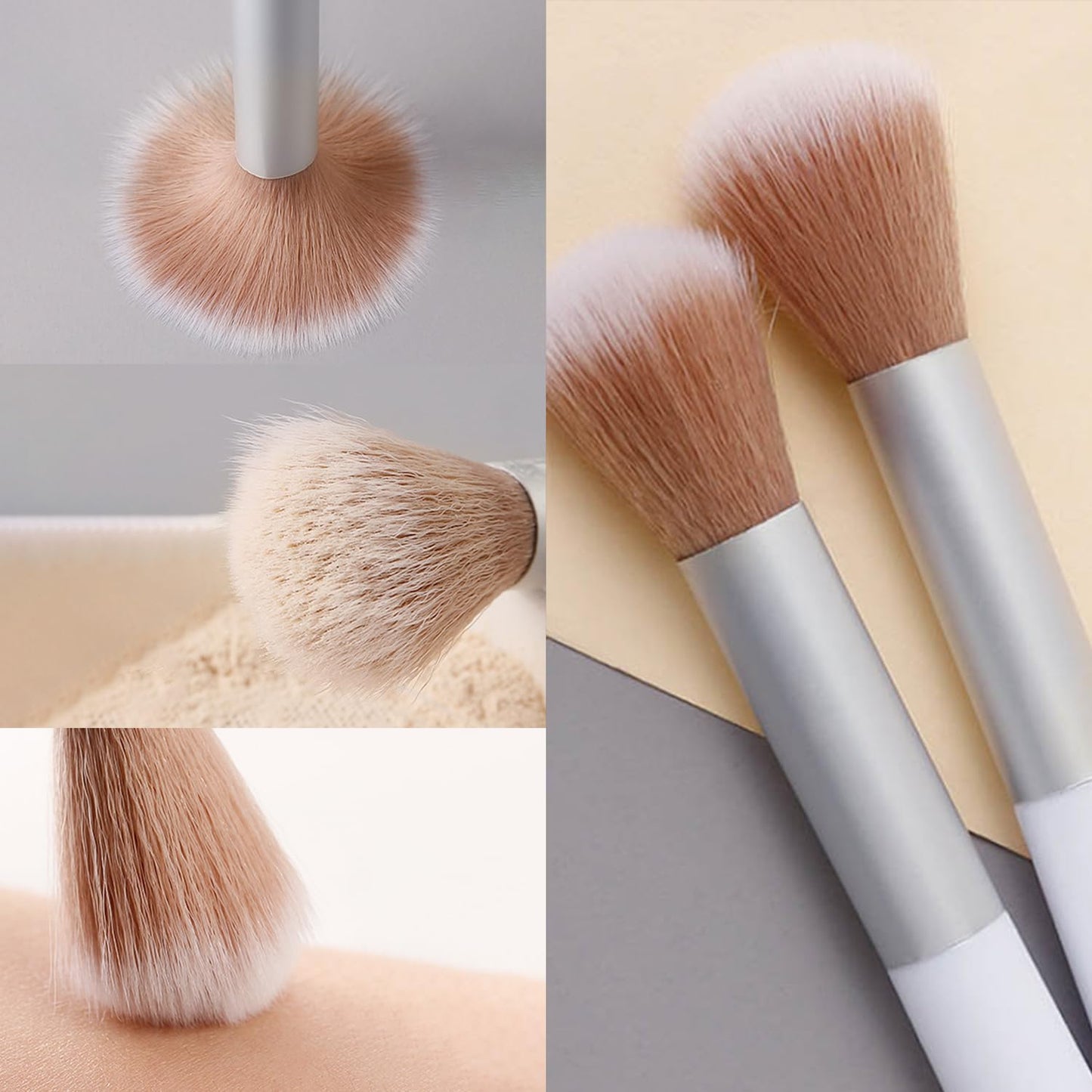 WOKOTO 5PCS Nail Dusting Brush Collector Brush For Nails Art Dust Cleaning Brushes, Blush/Powder Brush Makeup Brushes For Women & Girls, Nail Brushes For Nail Art Acrylic Cleaning Tools