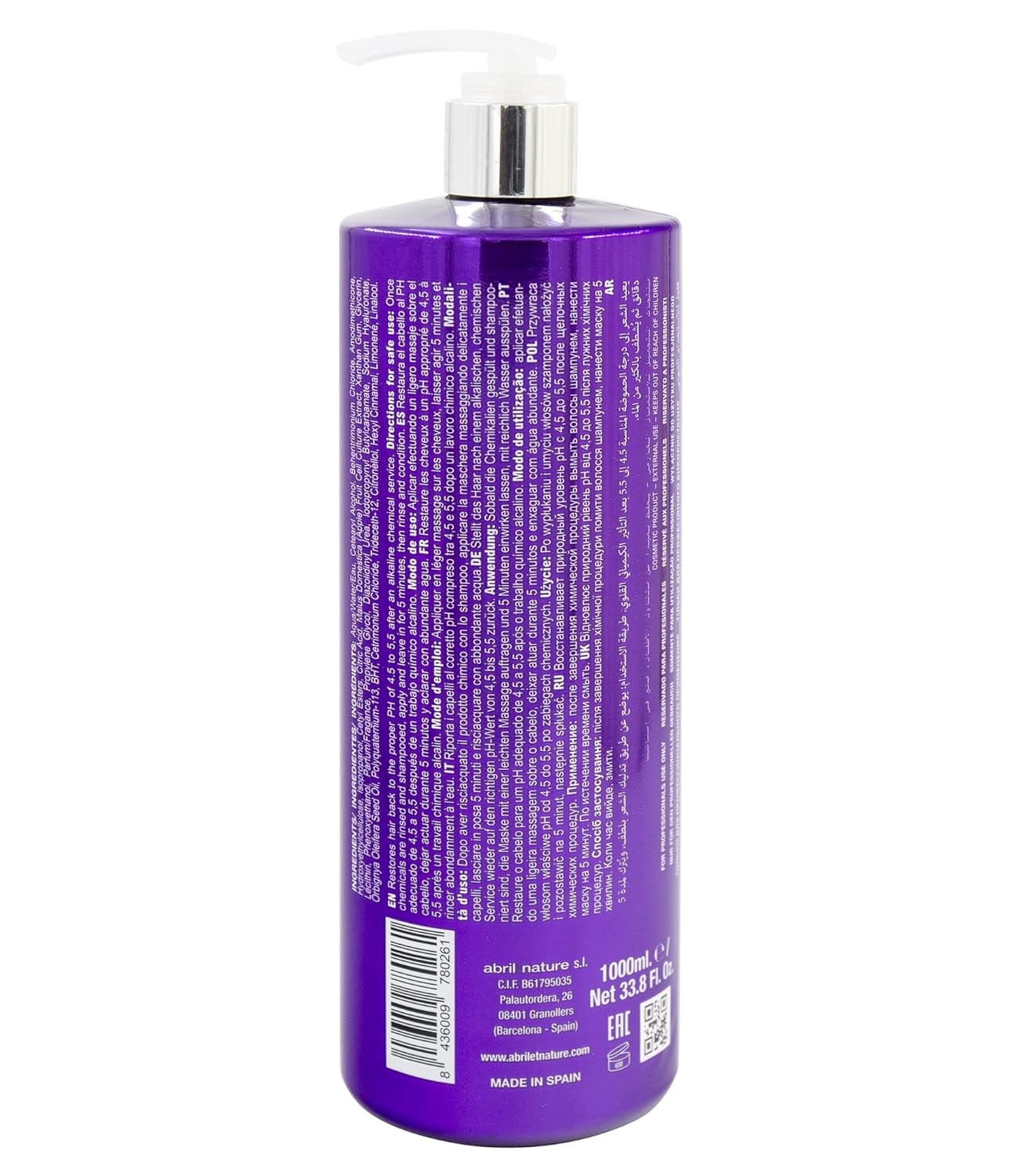 abril et nature - Professional Mask 3.0 PH Revitalizing - Protect and Maintain Your Color - Long Lasting - Sulfate and Paraben-Free - Professional Hairdressing Treatment - Greater Shine - 1000 ml