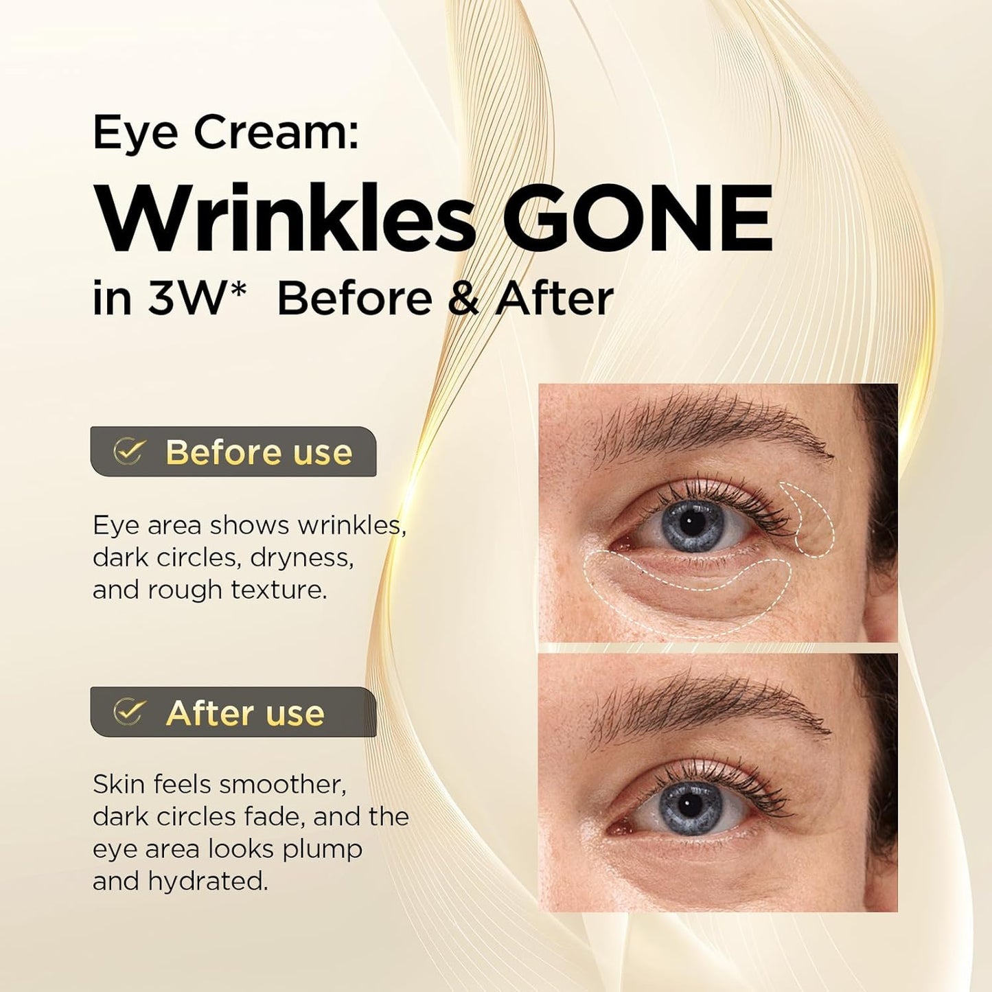 ASAMO Retinol Eye Cream – Retinol and Peptides for Fine Lines, Puffiness,Anti Aging, and Under-Eye Shadows, Eye Care Daily Wrinkle Cream,1.06 fl.oz