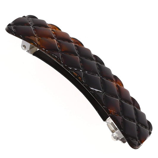 Camila Paris CP2631 French Hair Barrette Clip for Girls, Tortoise Shell, Rubberized Metal Closure Strong Hold Grip Hair Clips for Women, No Slip Durable Styling Girls Hair Accessories, Made in France