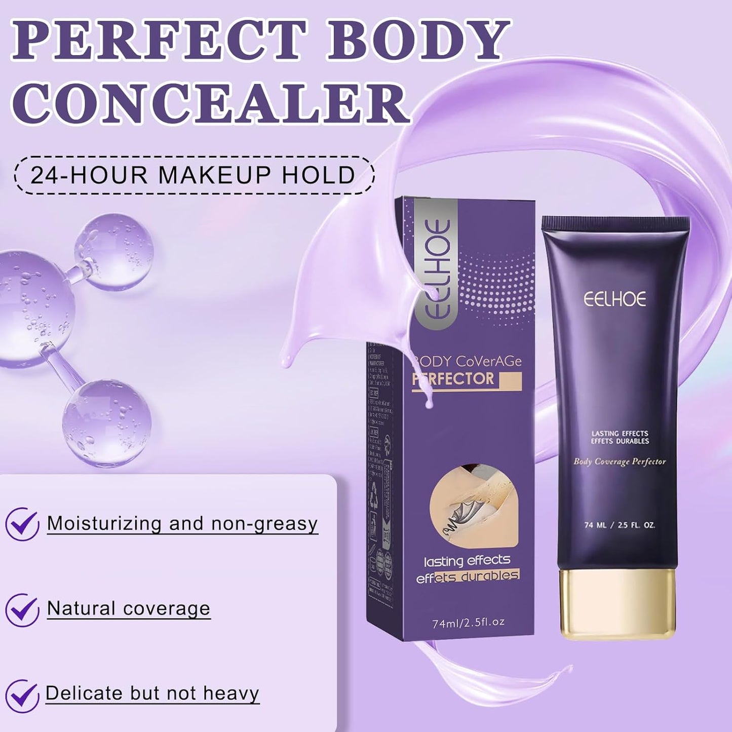 2Pcs Body Coverage Perfector, Natural Leg And Body Makeup Concealer, Tattoo Cover Up Makeup with Waterproof Lasting Effect, Long Last Body Foundation for All Skin Tones