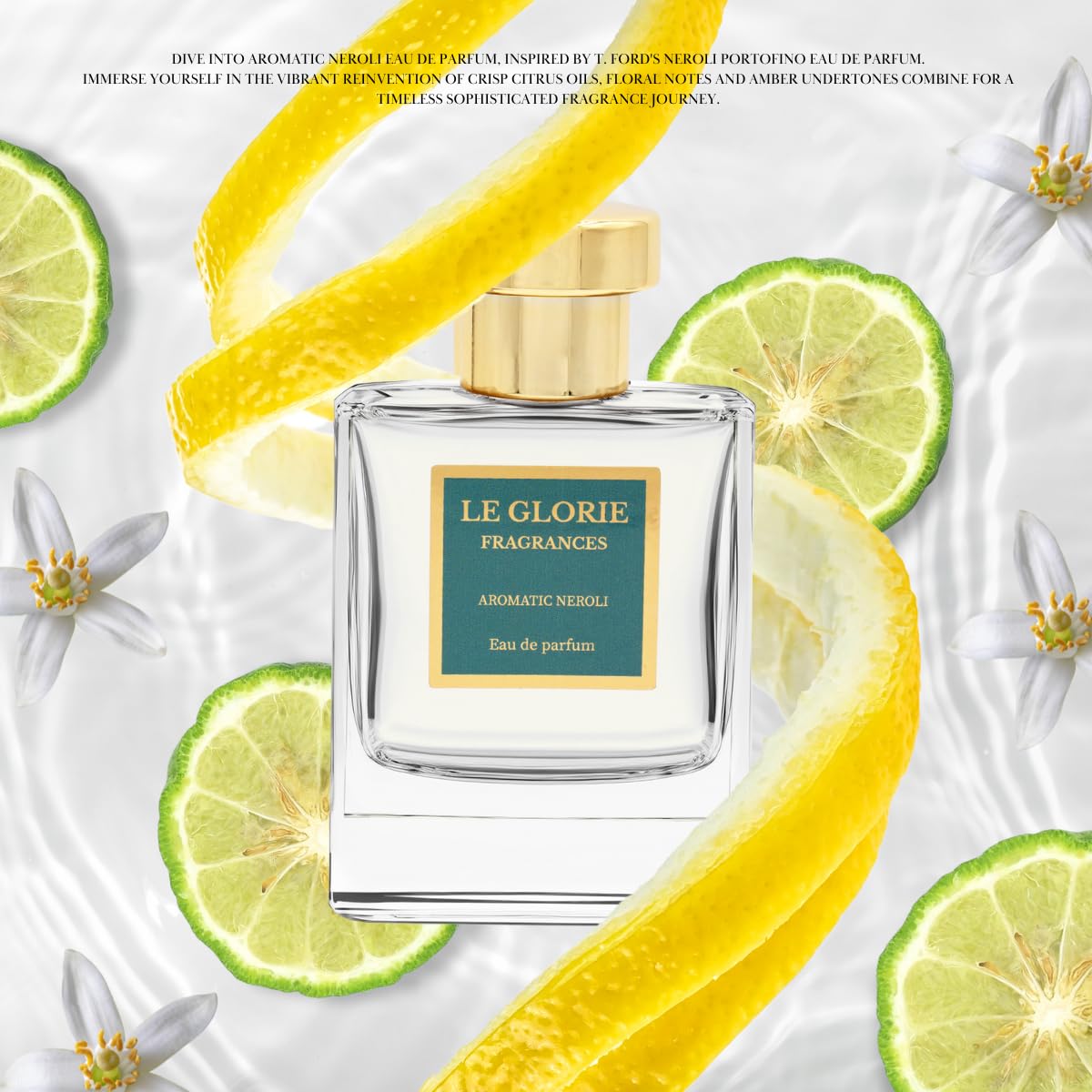 Inspired by T Ford's Neroli Portofino, Aromatic Neroli EDP, Long Lasting 12-14 Hours Perfume Spray for Men, Women, unisex, All Skin Types - 0.33 fl oz 10ml