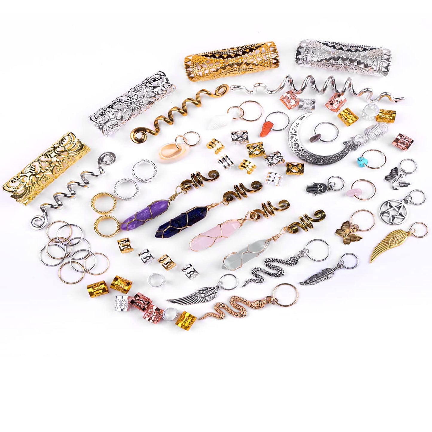 Leeven 150 PCS Dreadlock Jewelry Hair Crystals for Locs Beads Braid Accessories Hair Jewels for Braids Hair Beads for Braids for Women Hair Crystals for Locs