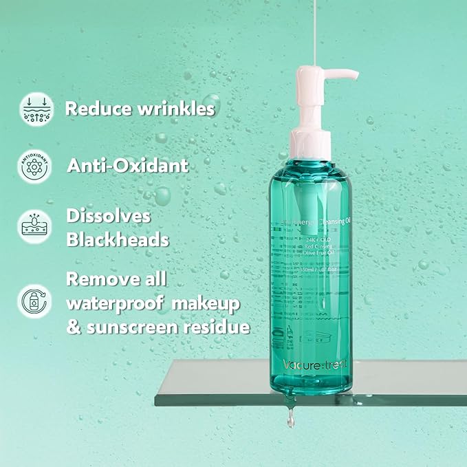 Ginseng Cleansing Oil, Facial Cleansing & Makeup Remover for Adults, Moisturizing, Blackhead Cleanser, Suitable for All Skin Type, Natural Ingredients, Vitamin E, 5 Fl. Oz, 1 Count